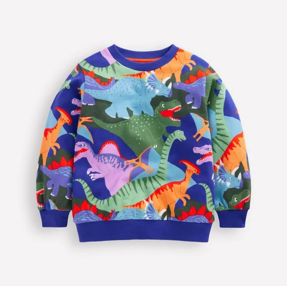 NWT Mini Boden Dino Sweatshirt Size 8-9 - Picture 1 of 3